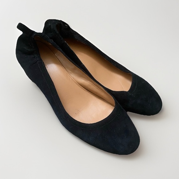 J. Crew Black Anya Suede Leather Block Heel Shoes Women’s 8.5 Career Shoes Pump - Picture 3 of 12